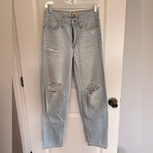 Madewell Light Wash Distressed Boyfriend Jeans